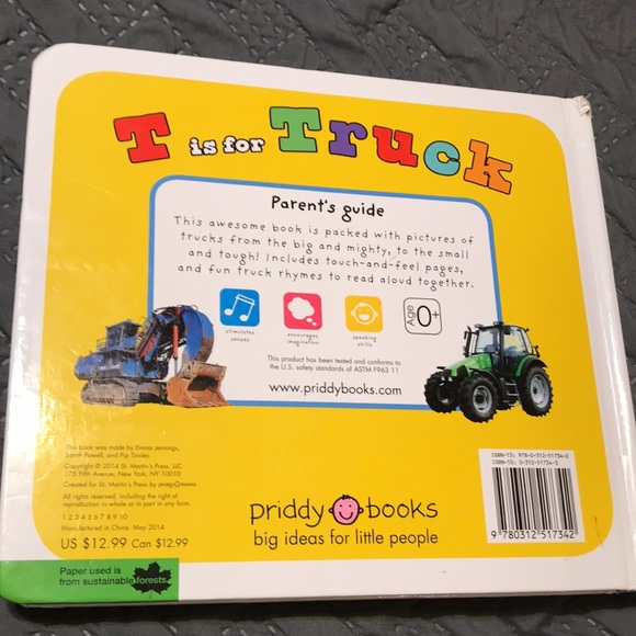 3 for $10. New “T is for Truck” Board Book/24 Pages - Picture 2 of 12